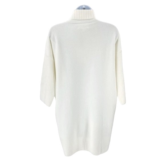 Pomander Place NEW Winter White Vivianne Turtleneck Sweater Mini Dress Size M - Picture 8 of 12